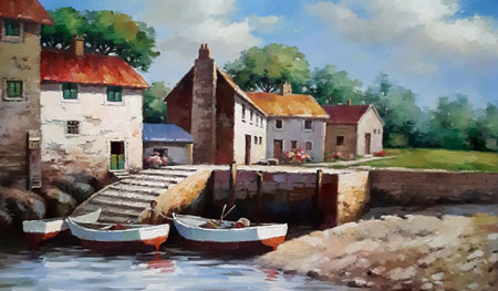 2248-T3 | 90cm x 60cm | barques à quai 